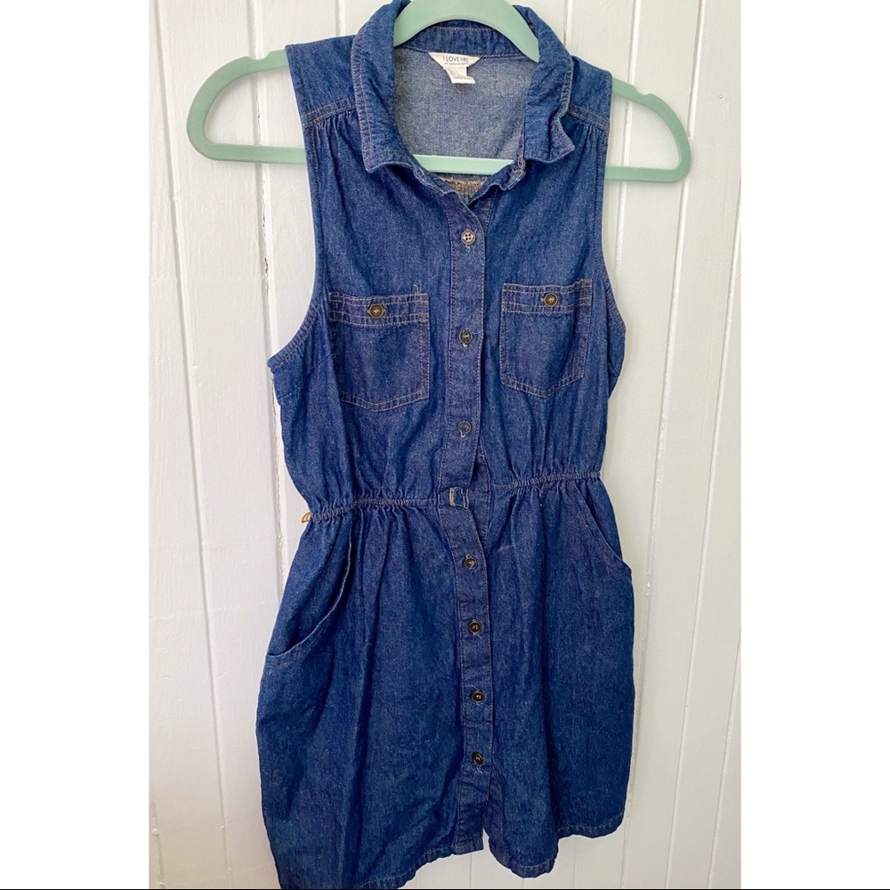 5/$25🛍 F21 Denim Mini Dress With POCKETS!